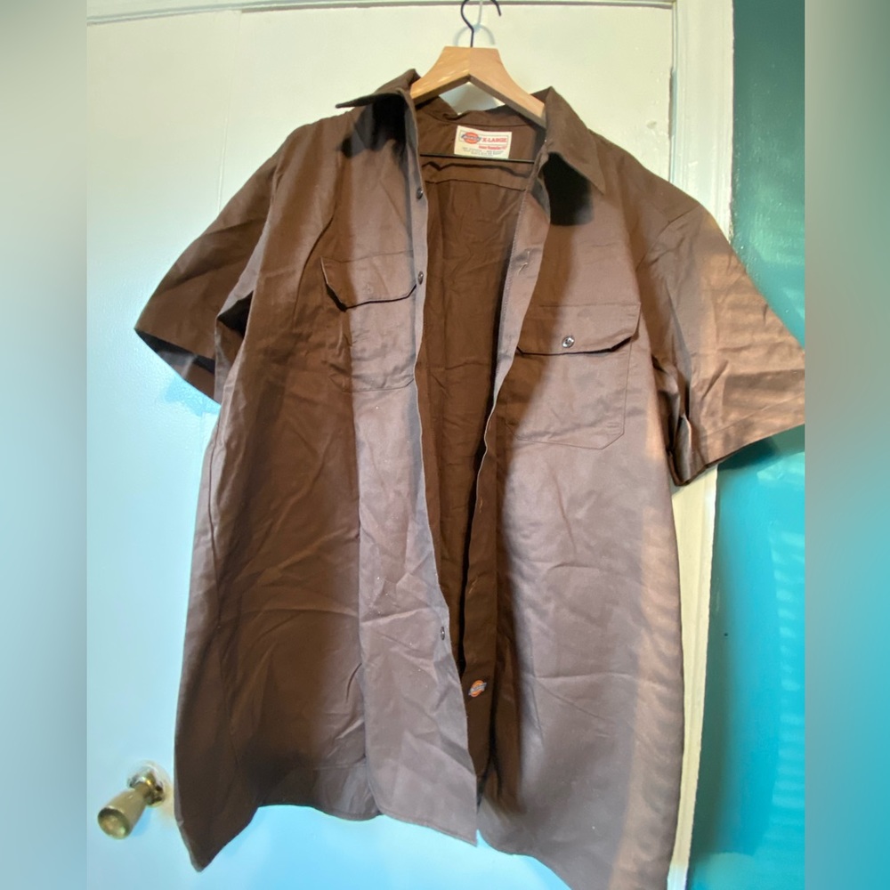 Brown Dickies button down XL